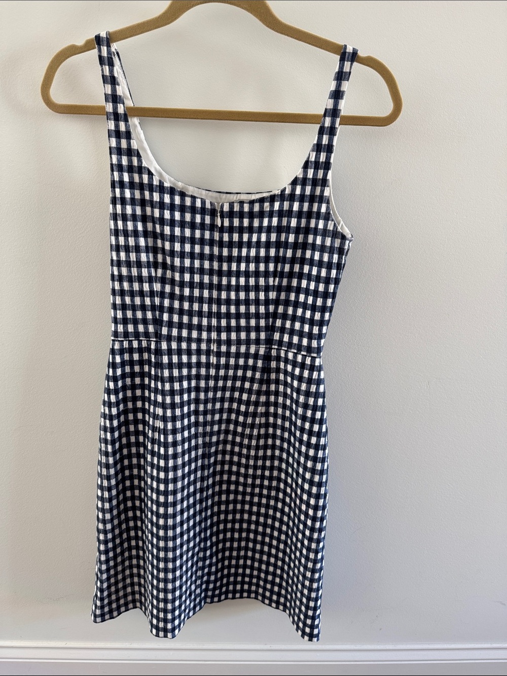 J. Crew Navy and White Gingham Mini Dress - Picture 3 of 3